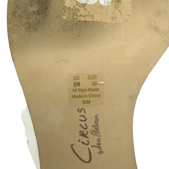 Circus Sam Edelman White Leather Sim Heeled Sandals 9 - Picture 7 of 7